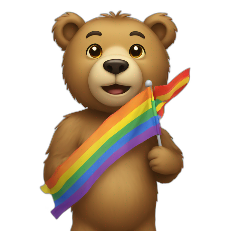 bear with a gay flag emoji