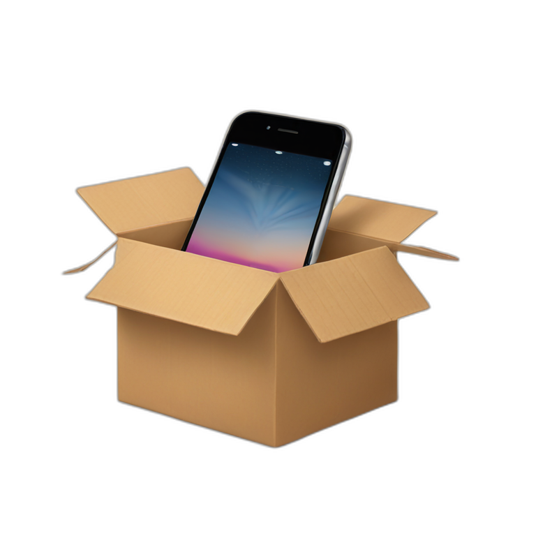 iphone in a cardboard box emoji