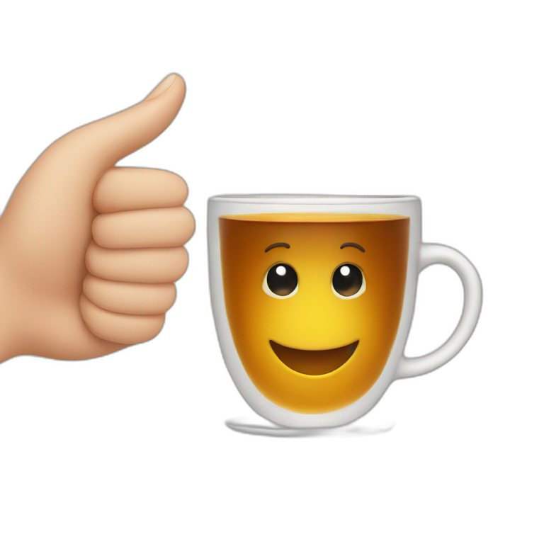 Two hands cheers tea cups emoji