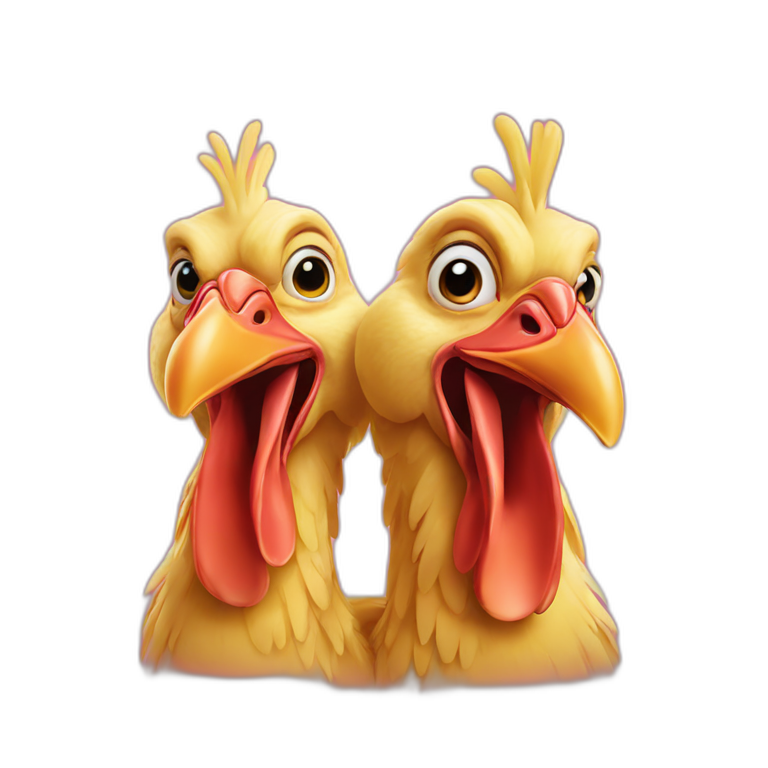 two headed chicken emoji