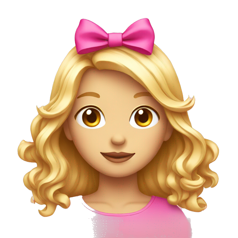 Make pink bow emoji with background and in small sizes emoji