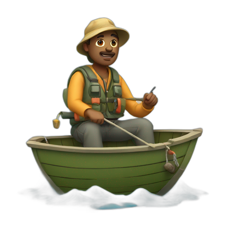 Fisherman in small boat emoji