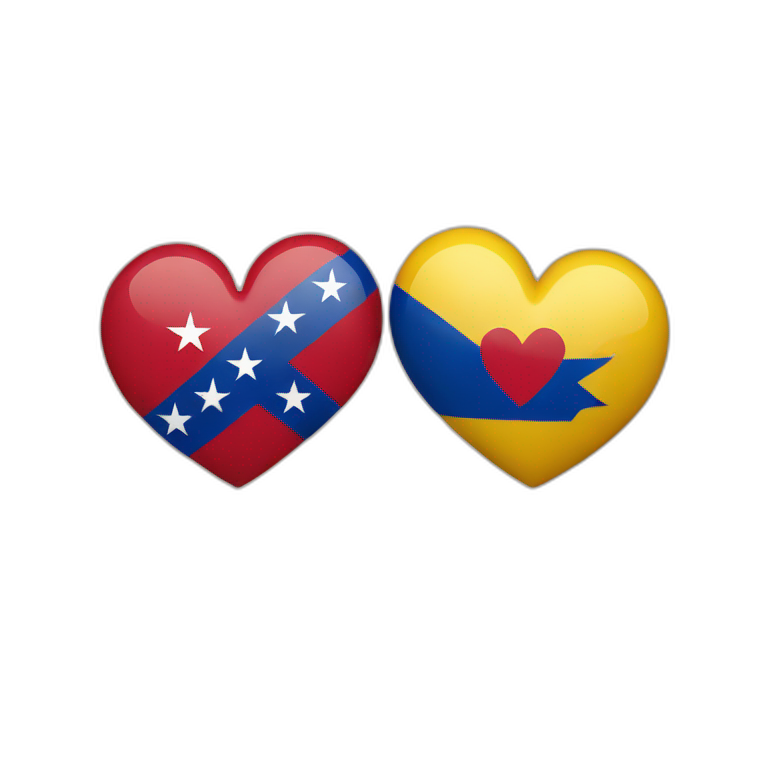 heart Venezuela and Dominican Republic flag emoji