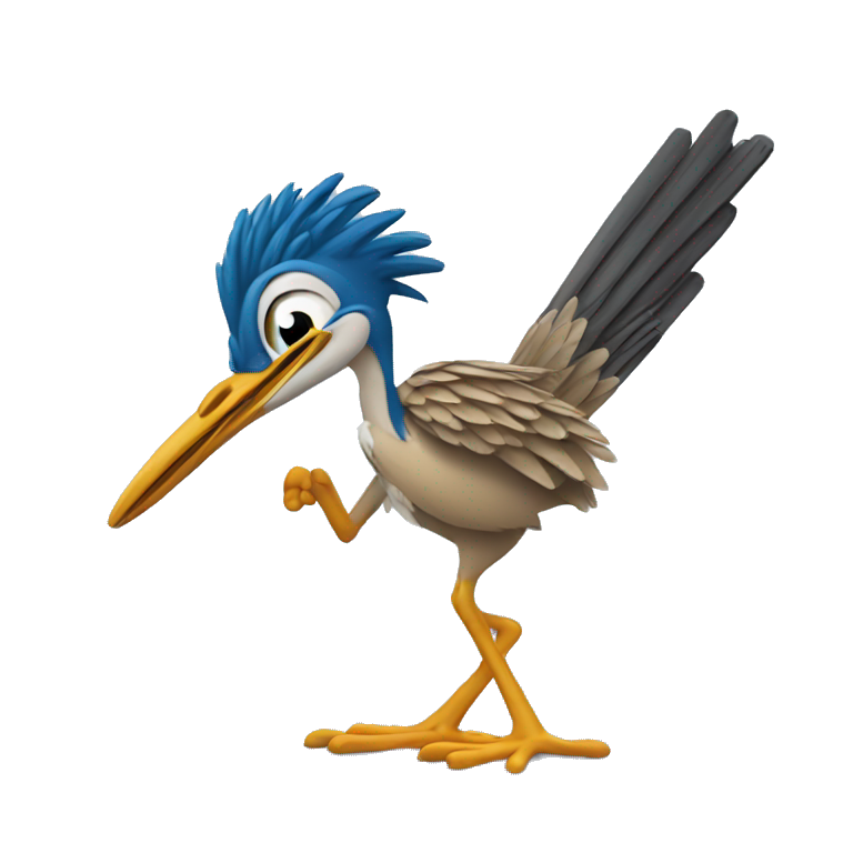 road runner holding a 'see you soon' banner emoji
