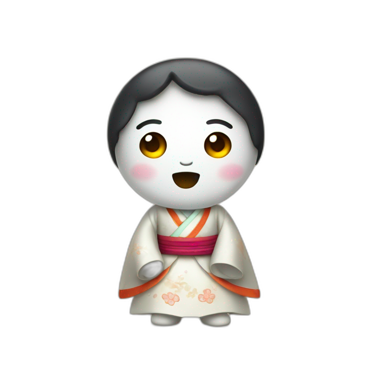 Funky ghost with traditional korean dress emoji