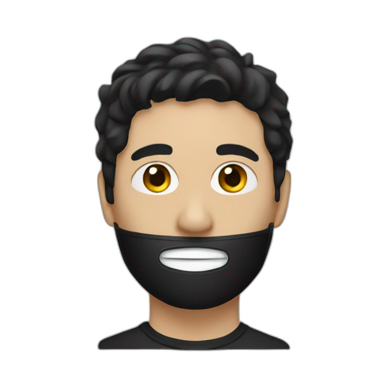 A man with black hair and wearing a black mask emoji