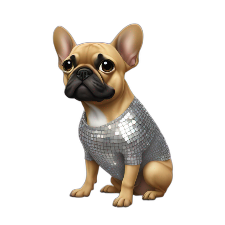 Frenchie in discoball emoji