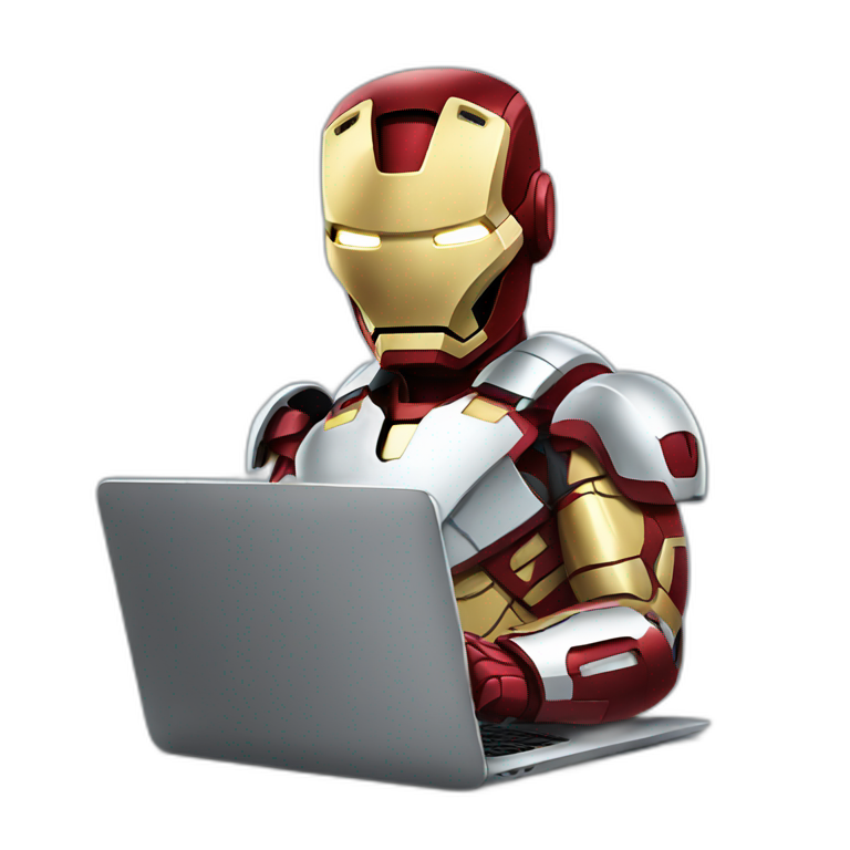 Iron man working with laptop emoji