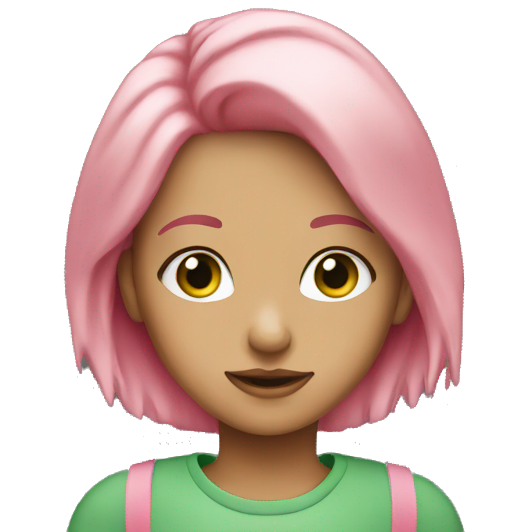 girl with green eyes and pink hair emoji