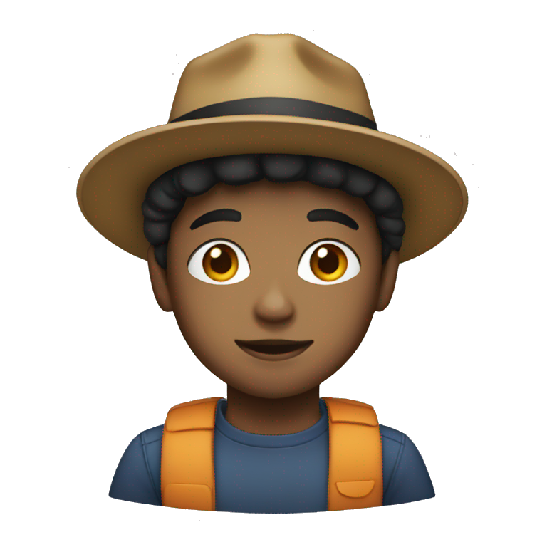 A mixed boy with a hat emoji
