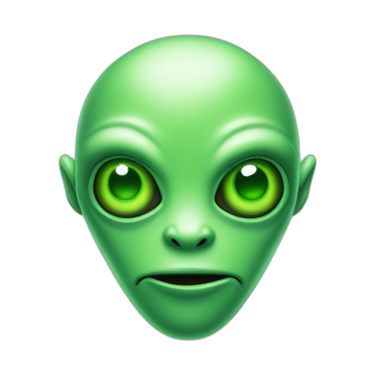 green alien with 3 eyes emoji
