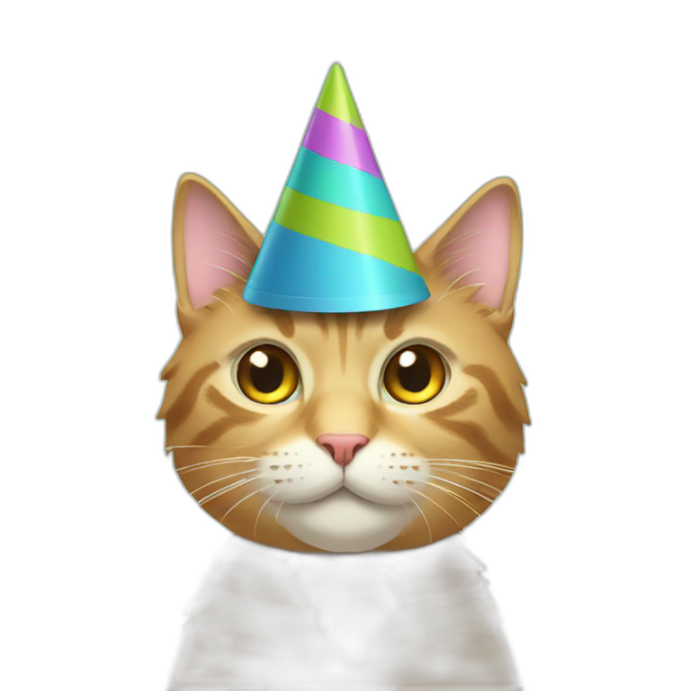 Cat with a party hat emoji