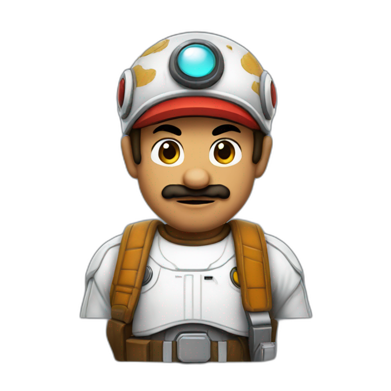 Mario wearing star Wars clothes emoji