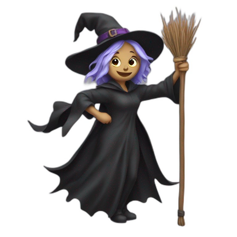 witch ugly in a broom emoji
