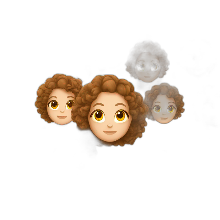 White girl with brown curly hair emoji