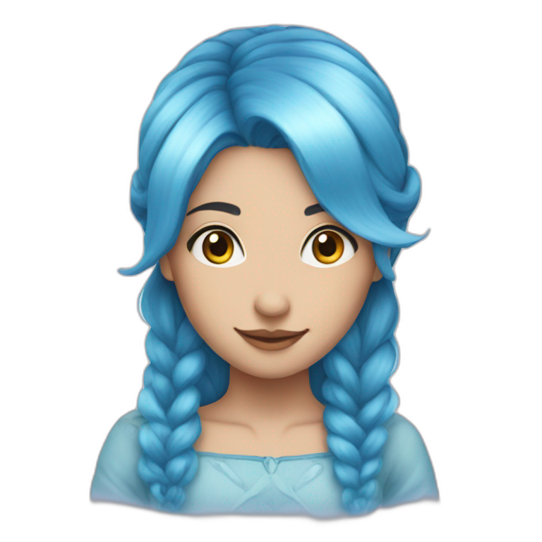 Fairy tale blue hair emoji