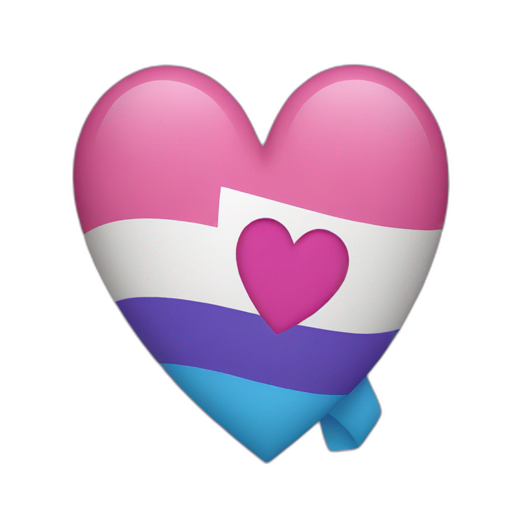 Bi flag with a heart emoji