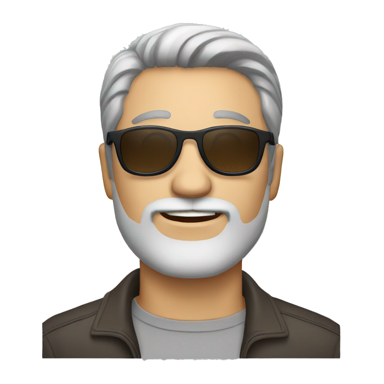 Man with short dark brown hair and gray beard wearing sunglasses emoji