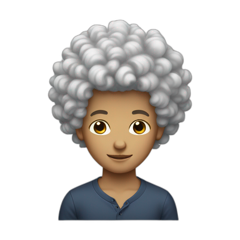 white boy with  afro curls emoji
