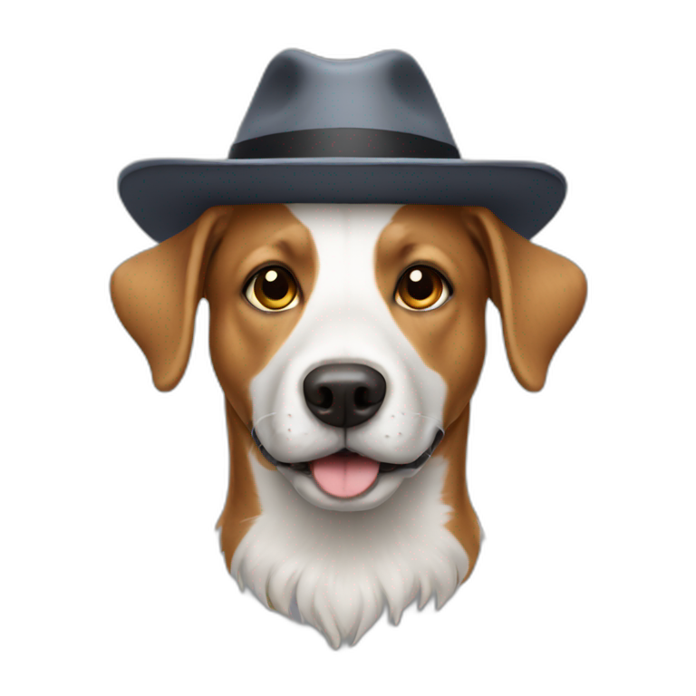 Dog wearing hat emoji