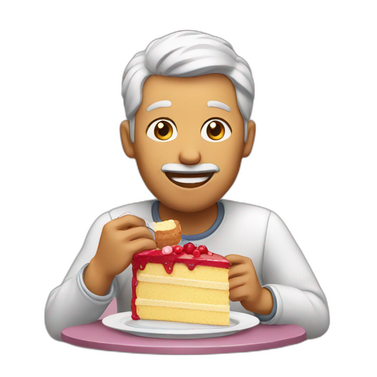 man eating cake emoji