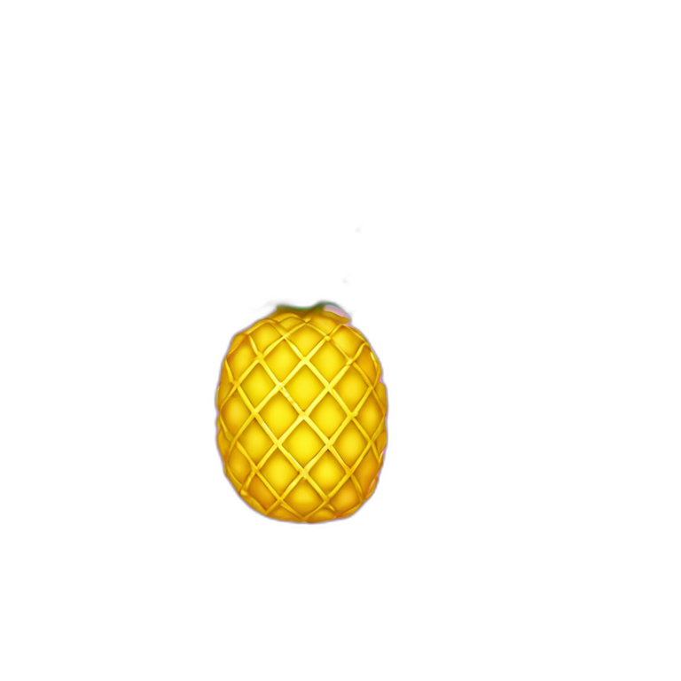 Gold neon light pineapple emoji