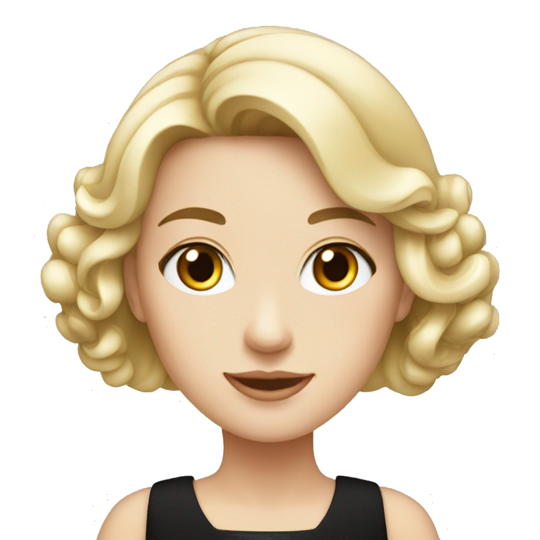 elegant white girl in black dress emoji