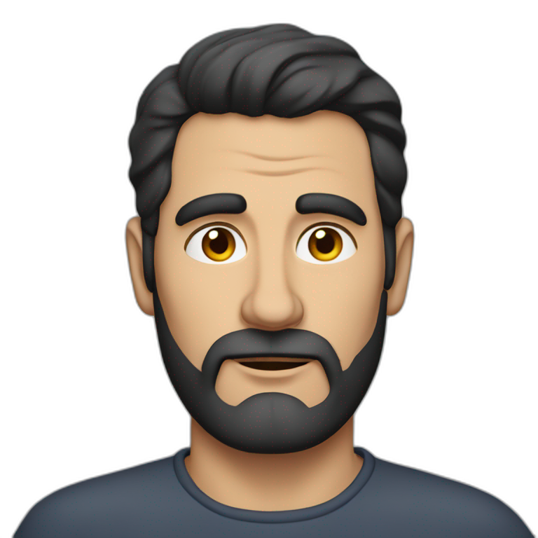 dark-haired Spanish man without beard without moustache, 50 years old emoji
