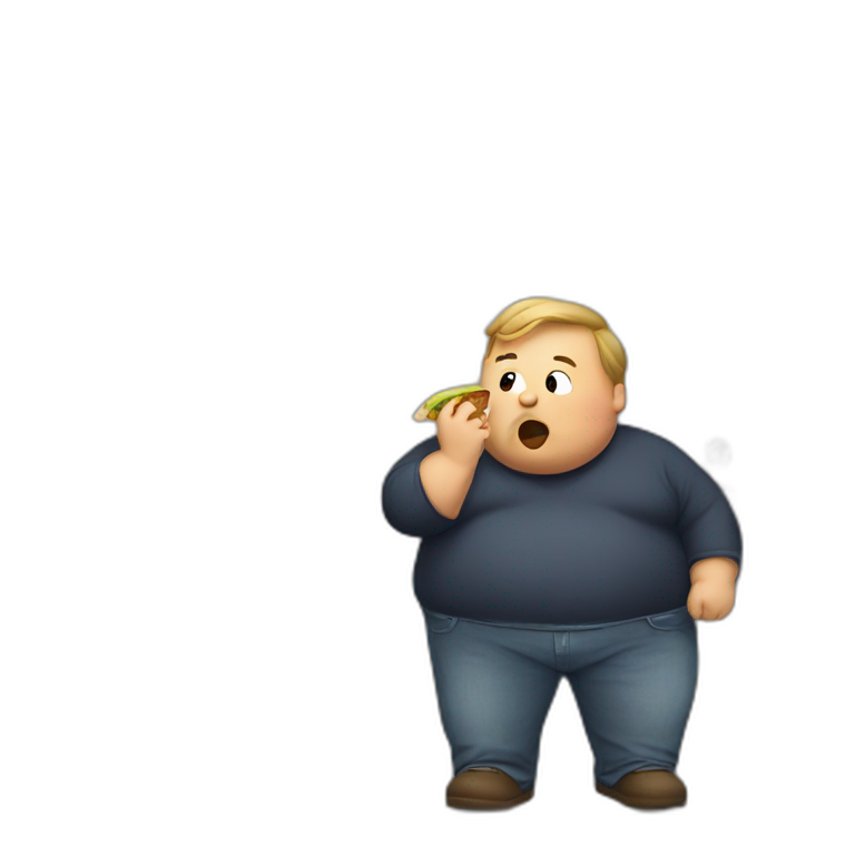 A fat guy eating a door emoji