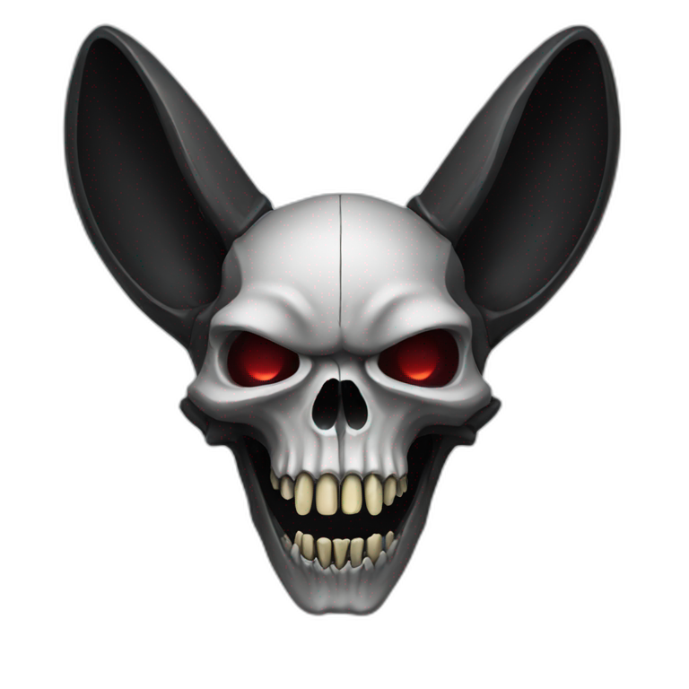 cyberpunk black rage rabbit skull emoji