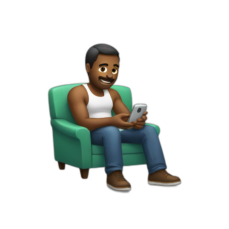 man chilling on his phone emoji
