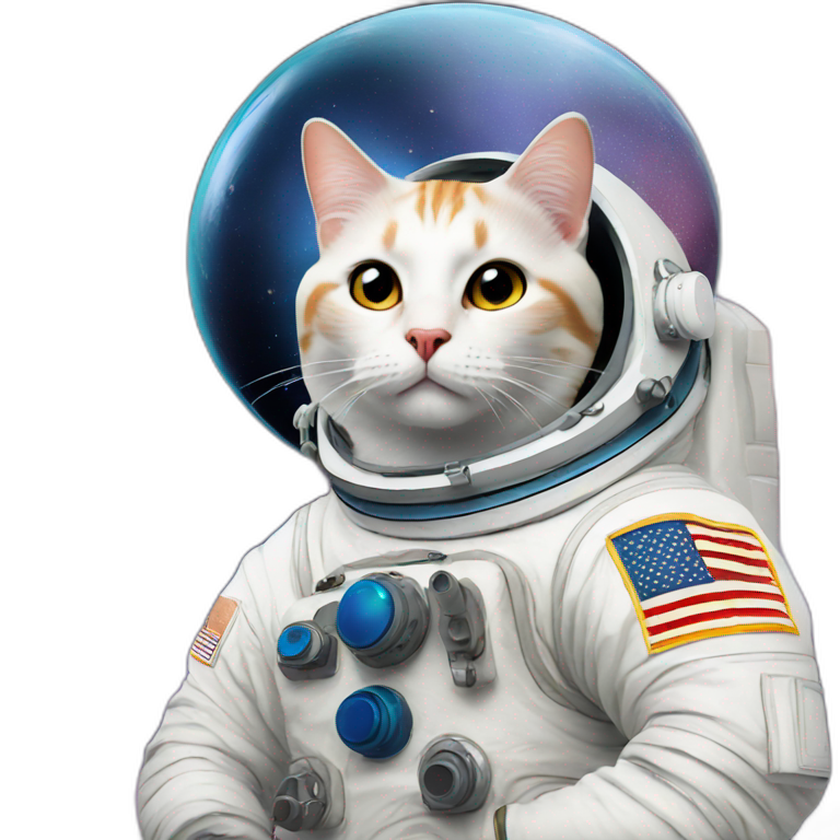Astronaute cat with Space background emoji