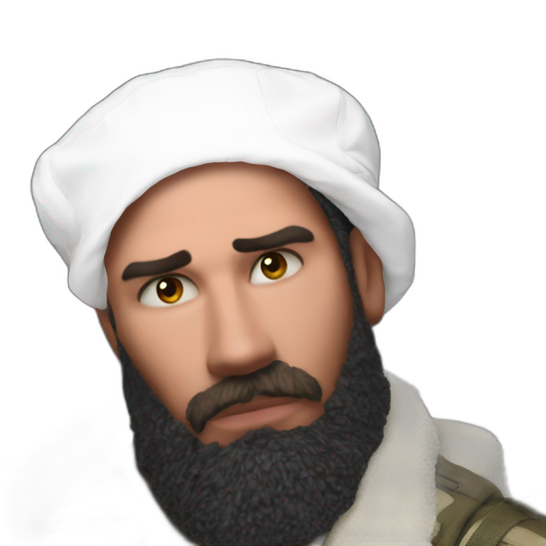 bearded soldier with solo gaze emoji