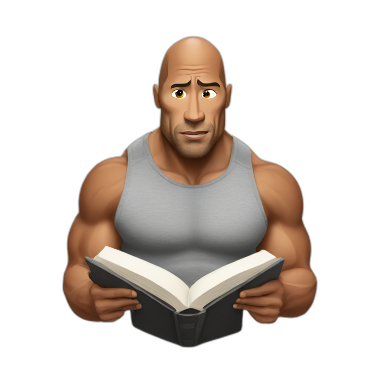 the rock reading a book emoji
