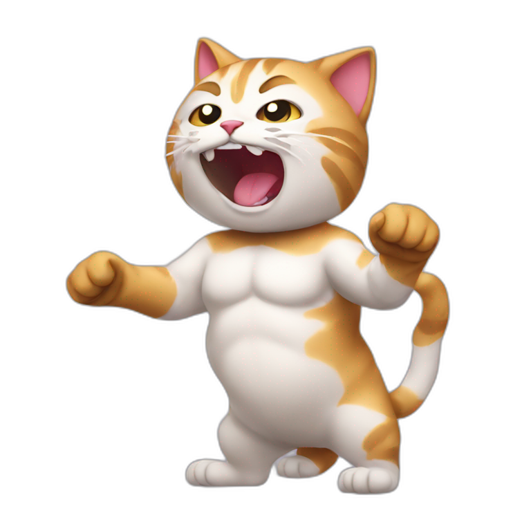 Wrestling cat emoji