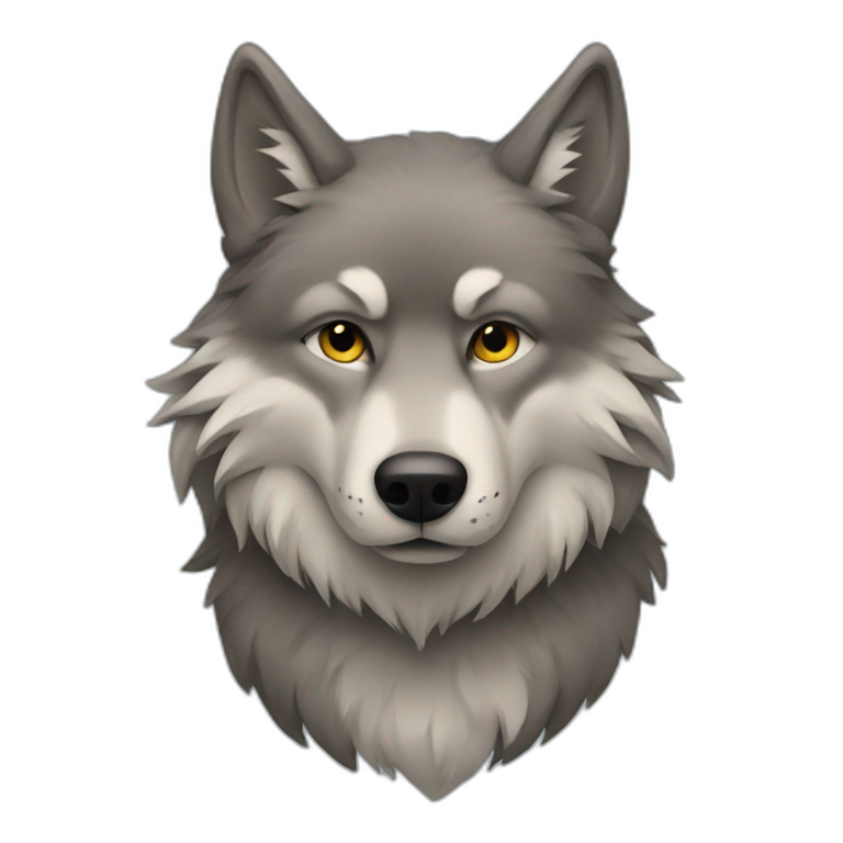 wolf wearing a fur coat emoji