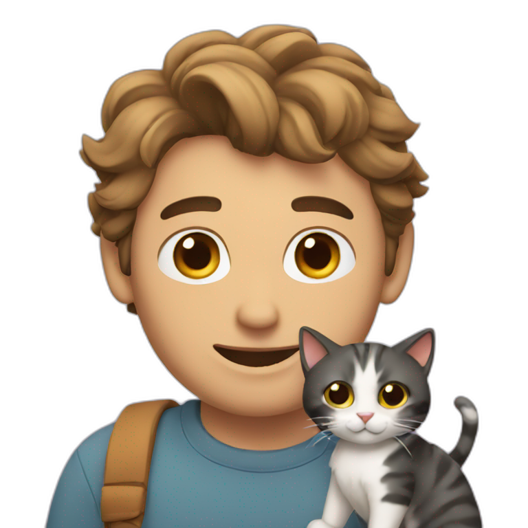 A guy with cat emoji
