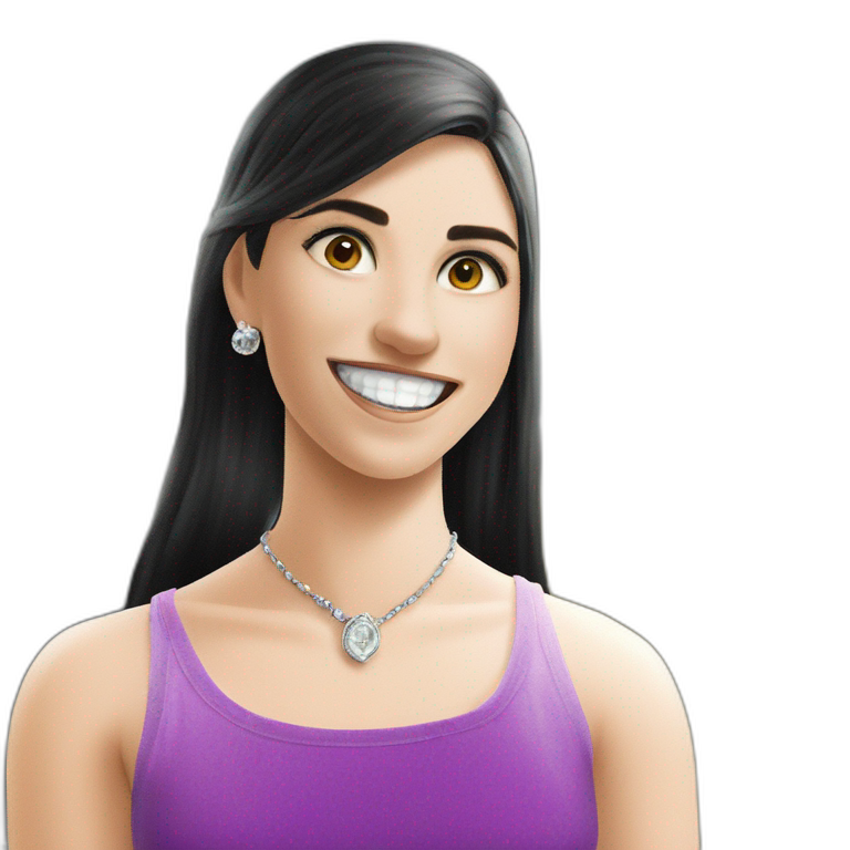 smiling girl with jewelry emoji