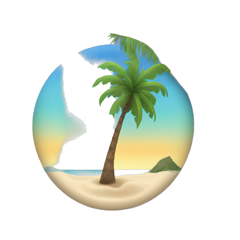 Palm and beach emoji