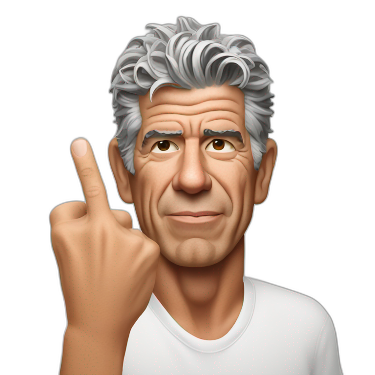 Anthony Bourdain middle finger emoji