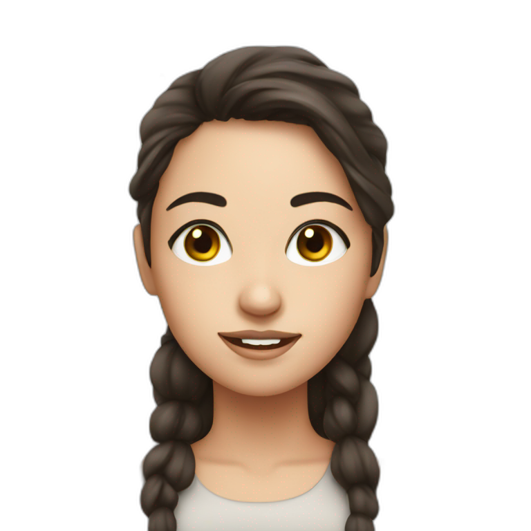 brunette girl with droplets around her emoji