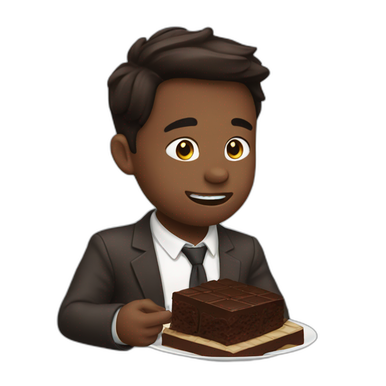 Sebastian eating chocolate emoji