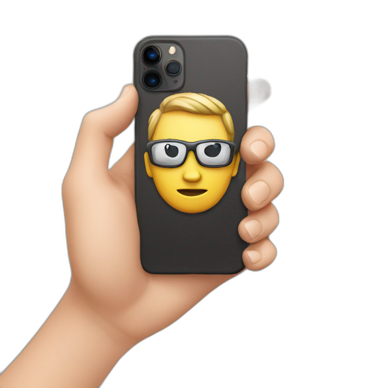Iphone in hand emoji