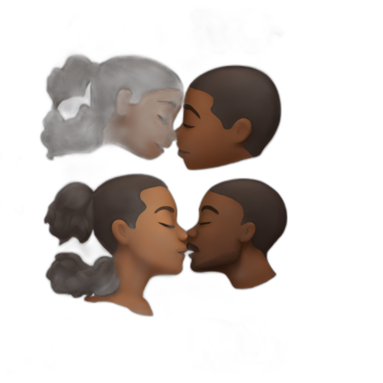 Interracial kiss emoji