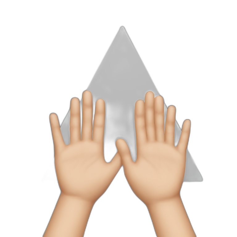 two-hands triangle emoji