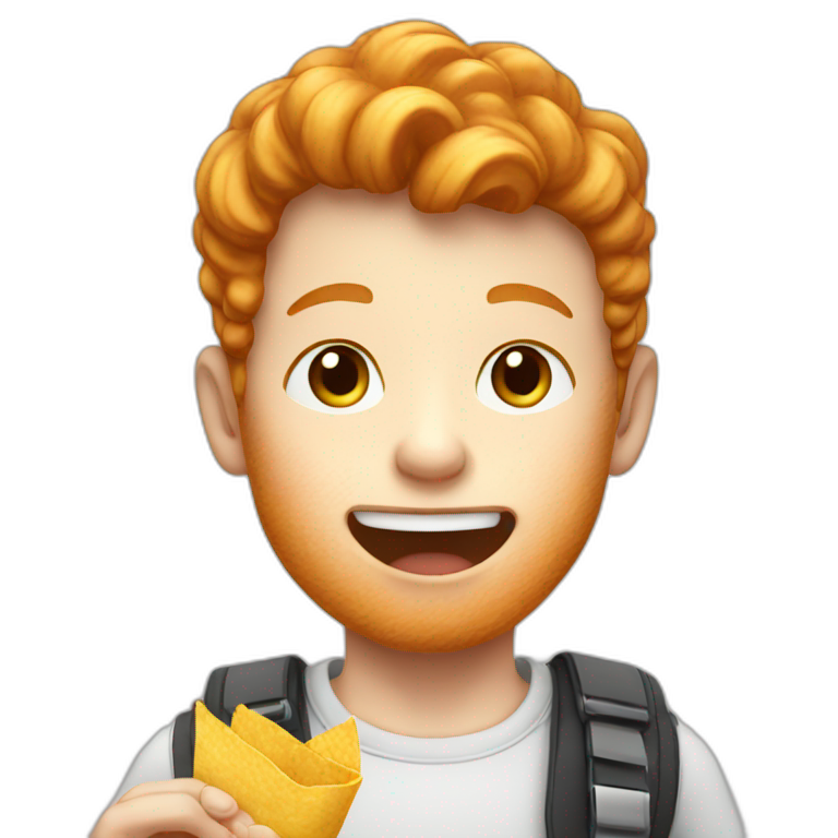 ginger boy eating crisps emoji