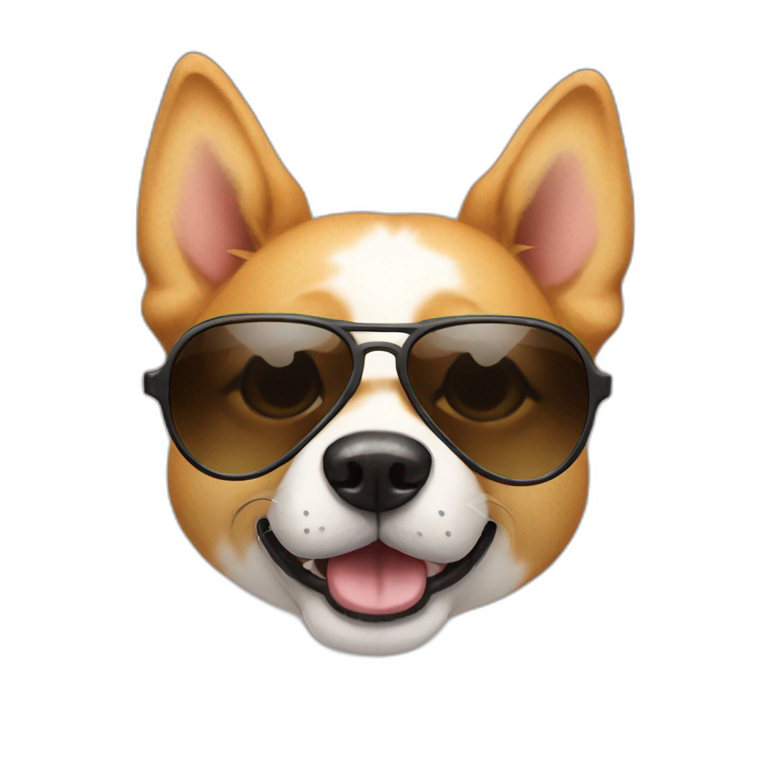 a doggo with sun glass emoji