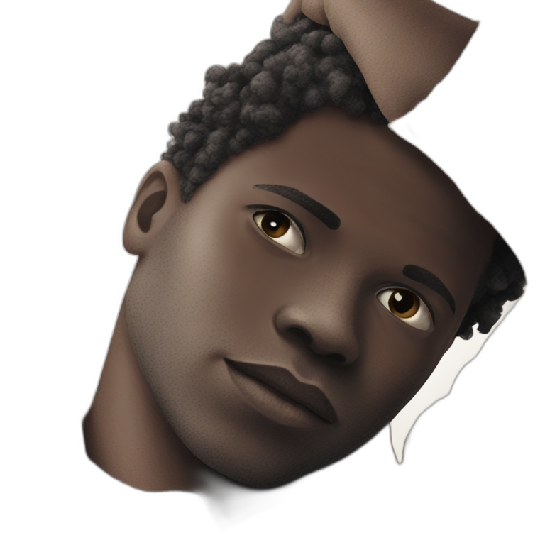 lone dark-skinned boy emoji