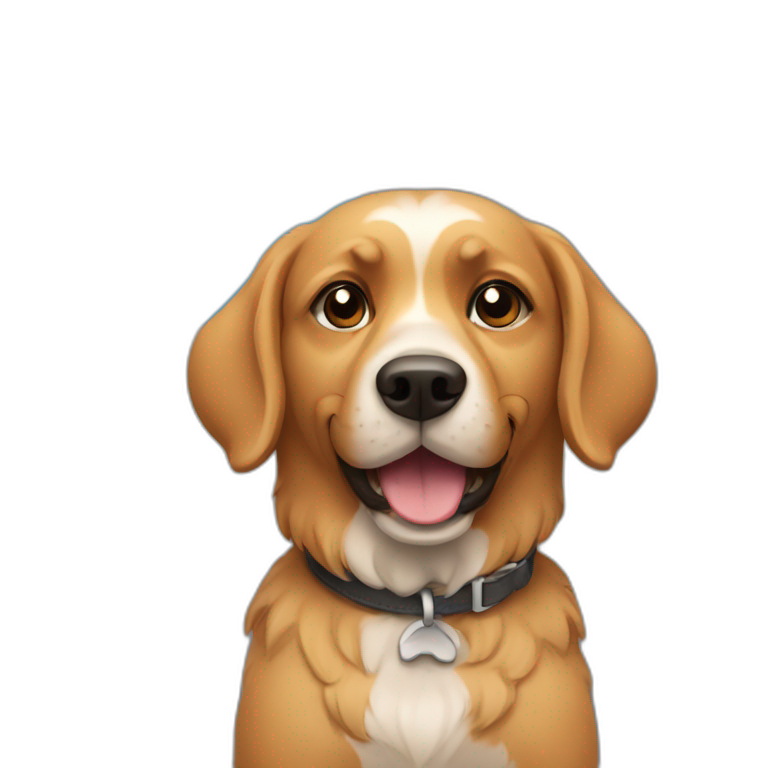 A dog presenting slides emoji