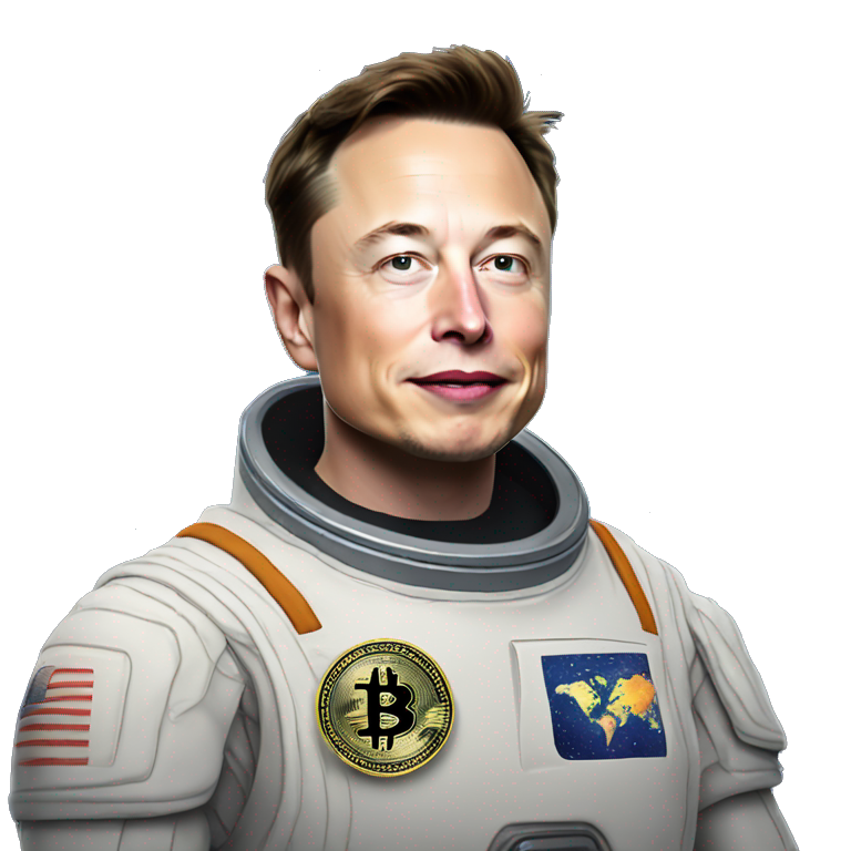 Elon Musk Bitcoin Moon emoji